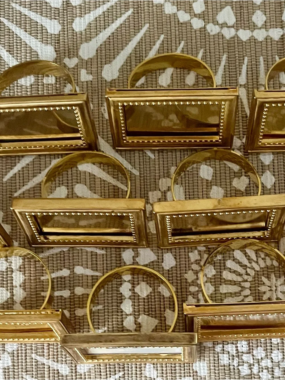 Gold Napkin Ring Set with Name Place Windows: 10 for Parties, Wedding, Holidays!